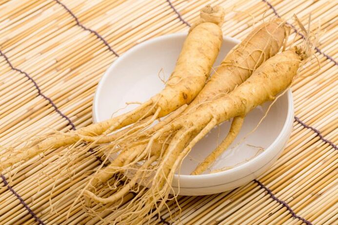 Raíz de ginseng para aumentar a potencia